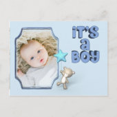 写真ベビークマ告知カード付き少年 案内ポストカード (正面)