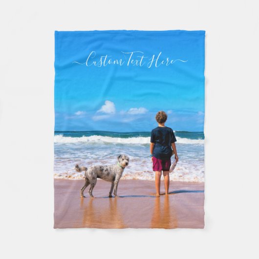 写真ベビーフリースブランケットカスタム文字名 フリースブランケット (正面)