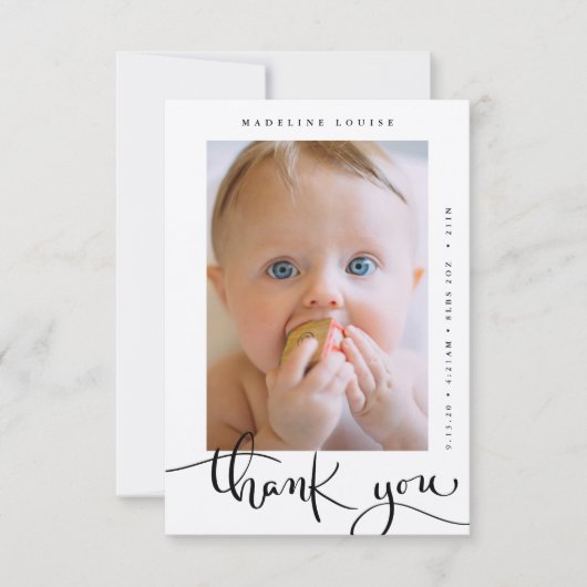 写真ベビー告知ありがとう サンキューカード (正面)