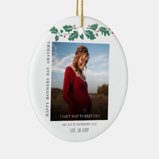 写真ベビー告知おばあちゃんキープサケ セラミックオーナメント (右)