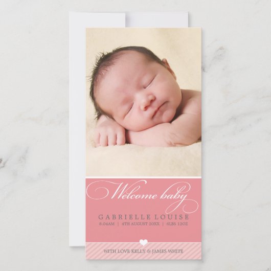 写真ベビー発表：: lovely type 1 案内状 (正面)