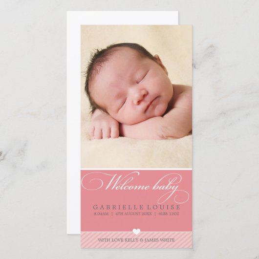 写真ベビー発表：: lovely type 1 案内状 (正面/裏面)