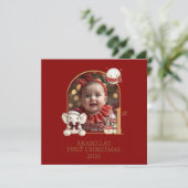 *写真ベビー第1回クリスマスフラットホリデーカード シーズンカード (スタンド正面)