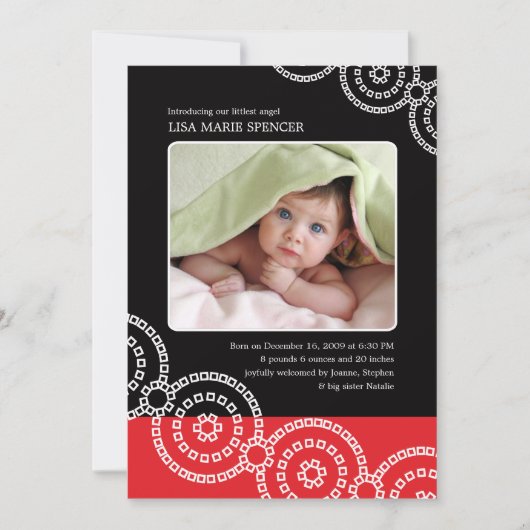 写真ベビー黒番人誕生のお知らせ 案内状 (正面)