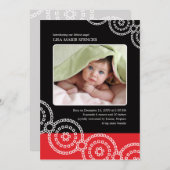 写真ベビー黒番人誕生のお知らせ 案内状 (正面/裏面)