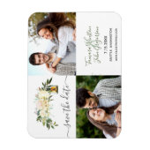 写真ホワイトペニー素朴ランタンの日付を保存 マグネット (縦)