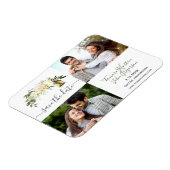 写真ホワイトペニー素朴ランタンの日付を保存 マグネット (左側)