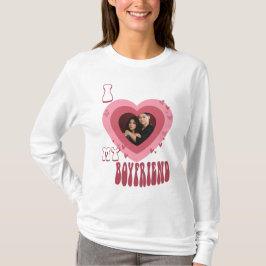 写真ボーイフレンドのTシャツが大好き Tシャツ