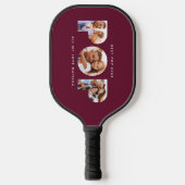 写真ポップ・アートのモダン数々のタイポグラフィのブルゴーニュの贈り物 ピックルボールラケット (正面)