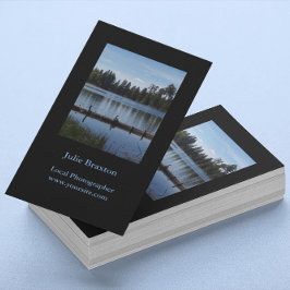 写真ポートレート縦黒 名刺