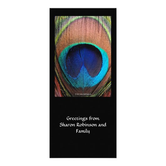 写真マクロ孔雀の羽の豊富な青 ラックカード (正面)