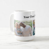 写真マグと文字(2枚の写真/1行付き) コーヒーマグカップ (正面左)