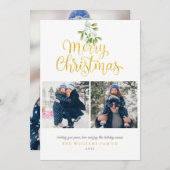 写真ミスタレモダントー金ゴールドスクリプトクリスマス シーズンカード (正面/裏面)