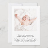 写真ミニマルありがとうお誕生発表 (裏面)