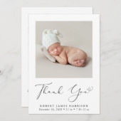 写真ミニマルありがとうお誕生発表 (正面/裏面)