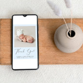 写真ミニマルありがとう男の赤ちゃん誕生 案内状