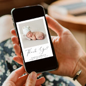 写真ミニマルありがとう誕生 案内状