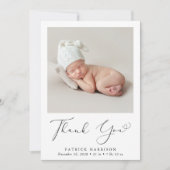 写真ミニマルありがとう誕生 案内状 (正面)