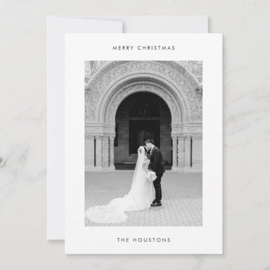 写真ミニマルのクモダンリスマス シーズンカード (正面)