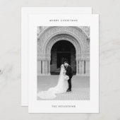 写真ミニマルのクモダンリスマス シーズンカード (正面/裏面)