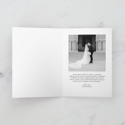 写真ミニマルのクモダンリスマス シーズンカード (内部)