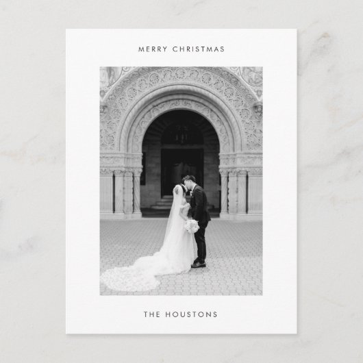 写真ミニマルのクモダンリスマス シーズンポストカード (正面)