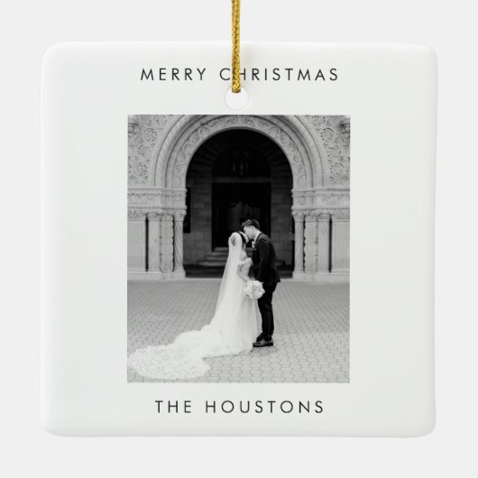 写真ミニマルのクモダンリスマス セラミックオーナメント (裏面)