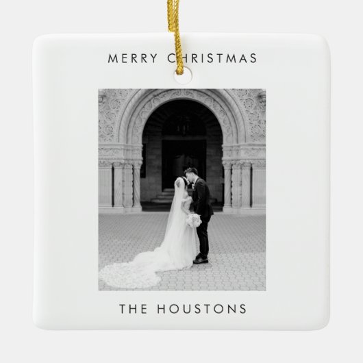 写真ミニマルのクモダンリスマス セラミックオーナメント (正面)