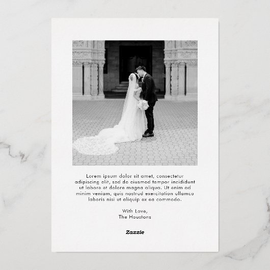 写真ミニマルのクモダンリスマス 箔シーズンカード (裏面)