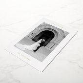 写真ミニマルのクモダンリスマス 箔シーズンカード (回転した状態)