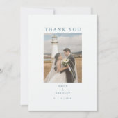 写真ミニマルのメッセー結婚ジフラットサンキューカード サンキューカード (正面)