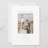 写真ミニマルのメッセー結婚ジフラットサンキューカード サンキューカード (正面)