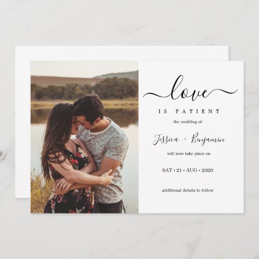 写真ミニマルの愛は患者の結婚延期 招待状 (正面/裏面)
