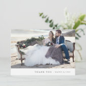 写真ミニマルの結婚ありがとうフラットカード (スタンド正面)
