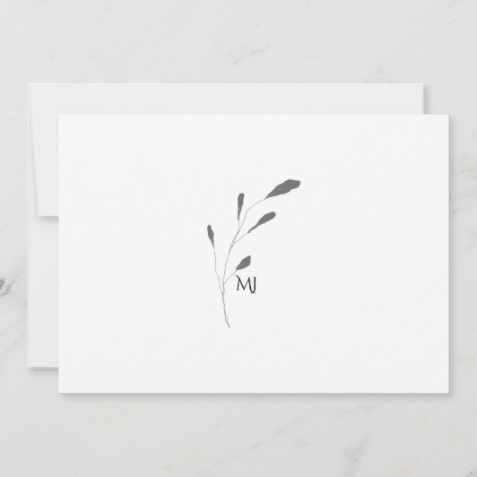 写真ミニマルの結婚ありがとうフラットカード (裏面)