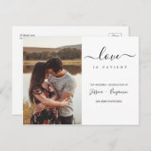 写真ミニマルの結婚延期の愛は忍耐 ポストカード (正面/裏面)