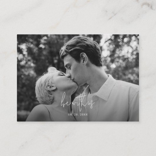 写真ミニマルのQRコー結婚ドの出欠 エンクロージャーカード (裏面)