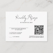 写真ミニマルのQRコー結婚ドの出欠 エンクロージャーカード (正面)