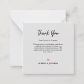 写真ミニマルはスタイリッシュお結婚礼を ノートカード (裏面)