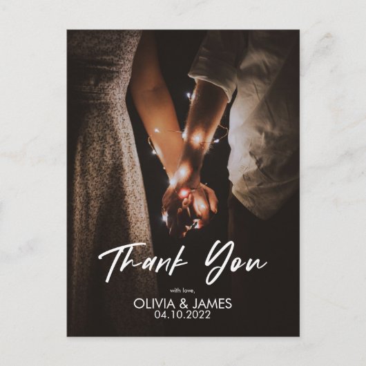 写真ミニマルを置き換えるThank Youはがき ポストカード (正面)