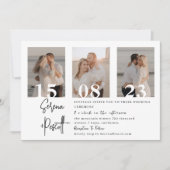 写真ミニマルエレガントコラージュ結婚式招待状 招待状 (正面)