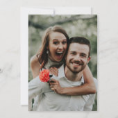 写真ミニマルエレガント白黒結婚の セーブザデート (裏面)