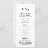 写真ミニマルエレガント結婚式 プログラム (裏面)