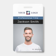 写真ミニマルカスタムと氏名の従業員バッジ