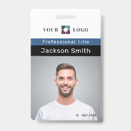 写真ミニマルカスタムと氏名の従業員バッジ バッジ