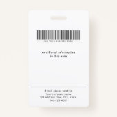 写真ミニマルカスタムと氏名の従業員バッジ バッジ (裏面)