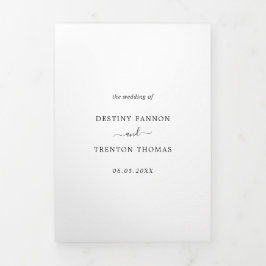 写真ミニマルクラシックエレガントな結婚式 三つ折り招待状