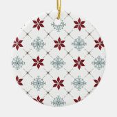 写真ミニマルクリスマスタイポグラフィ セラミックオーナメント (正面)