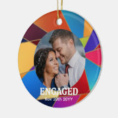 写真ミニマルクリスマスデコレーションレインボーLGBTQIA セラミックオーナメント (左)