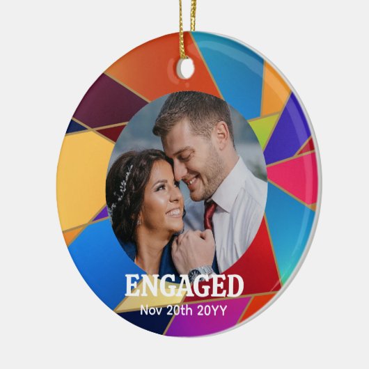 写真ミニマルクリスマスデコレーションレインボーLGBTQIA セラミックオーナメント (左)